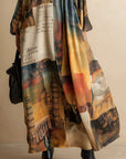 Losse en stijlvolle maxi-jurk met urban-stijl print