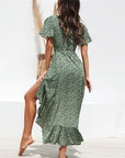 Roos - Maxi Jurk met V-hals en elegante split