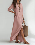 Violaine™ — Lange boho shirtjurk met natuurlijke elegantie