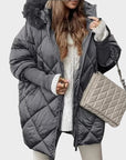 Denisa™ | Dames midi parka met gebreide mouwen