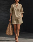 Melanie - Comfortabele set met blouse en shorts voor de zomer