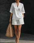 Melanie - Comfortabele set met blouse en shorts voor de zomer