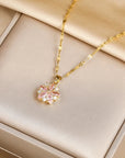 Collier Sakura Rose Romantique in RVS