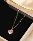 Collier Sakura Rose Romantique in RVS