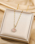 Collier Sakura Rose Romantique in RVS