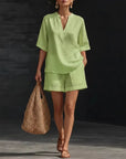 Melanie - Comfortabele set met blouse en shorts voor de zomer