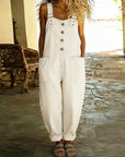 Carmen - Vintage denim jumpsuit van zacht katoen met verstelbare schouderbanden