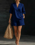 Melanie - Comfortabele set met blouse en shorts voor de zomer