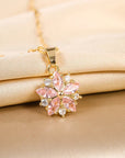 Collier Sakura Rose Romantique in RVS