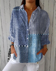 Sophie™ | Ocean Patchwork Blouse | Ademend en kleurrijk lentetopper
