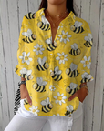 Nancy™ | Bijenbloes Blouse | Lichtgewicht Lente Blouse met Artistieke Prints