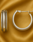 Vintage Zilveren Oorbellen met Gouden Strepen