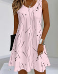 Rianne | Mouwloze Jurk met V-Hals en Print