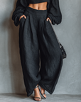 Tessy -- Off-shoulder set met wijde broek
