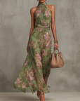 LIVIA | ELEGANTE FLORALE HALTER-MAXJURK