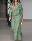 Elegante Lange Mouw Eenvoudige Shirtjurk