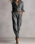Anny -- Geruite elegante jumpsuit