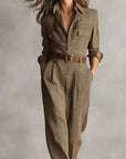 Anny -- Geruite elegante jumpsuit