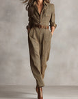 Anny -- Geruite elegante jumpsuit