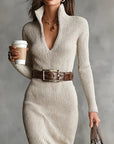 Marlayn - Tricot jurk met hoge hals