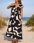 Tamara - Maxi Jurk met Print en V-hals