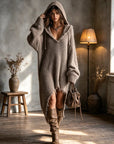 Gerda | Oversized gebreide hoodie jurk