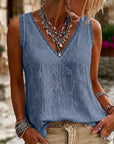Marjet | Kanten Tanktop met V-hals