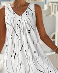 Rianne | Mouwloze Jurk met V-Hals en Print
