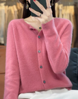 Ernestine | Casual kasjmier cardigan met knopen