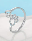 Pernilla | Zilverkleurige ring met pootafdruk