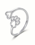 Pernilla | Zilverkleurige ring met pootafdruk