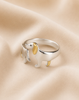Imelda | Zilveren dachshund verstelbare ring