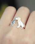 Imelda | Zilveren dachshund verstelbare ring