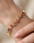 Eszter | Delicate bloemenarmband met steentjes