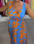 Regina - Mouwloze Midi Jurk met V-Hals Elastische Taille