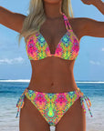 Bikini Kleurrijk Halter Druk