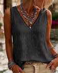 Marjet | Kanten Tanktop met V-hals