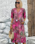Dorina | V-hals jurk met print