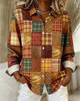 Merritt™ | Vintage Patchwork Knopen Blouse