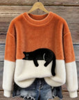 Karina | Oversized Trui met Kattenprint