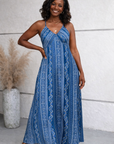 Sandra - Maxi Zomerjurk met hoge taille en prints