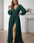 Sophia - Elegante maxi Jurk met V-hals en hoge split