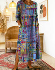 Manuela | Geprinte Jurk met Etnisch Patchwork
