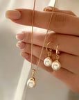 Elegante Gracevolle Parel Halsketting Set