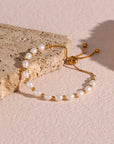Elegante Parel en Gouden Armband