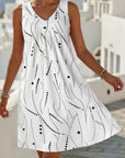 Rianne | Mouwloze Jurk met V-Hals en Print