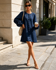 Liselot | Mini jurk met bloemenmouwen