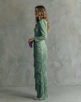 Chiara | Elegante Jurk met Franje Mouwen