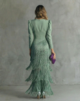 Chiara | Elegante Jurk met Franje Mouwen
