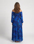Aspen | Maxi Jurk met Ontblote Schouders en Bloemen